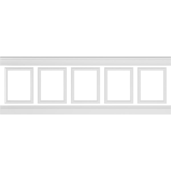 Ashford Traditional Wainscot Paneling 94-1/2" Long Kit - 3D Wall Panels | Fretwork Wall Panels | Panel Moulding - Ethan's Walls