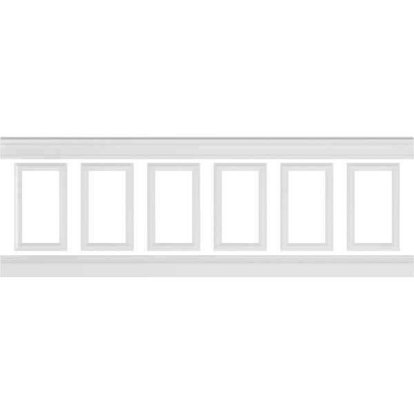 Ashford Traditional Wainscot Paneling 94-1/2" Long Kit - 3D Wall Panels | Fretwork Wall Panels | Panel Moulding - Ethan's Walls