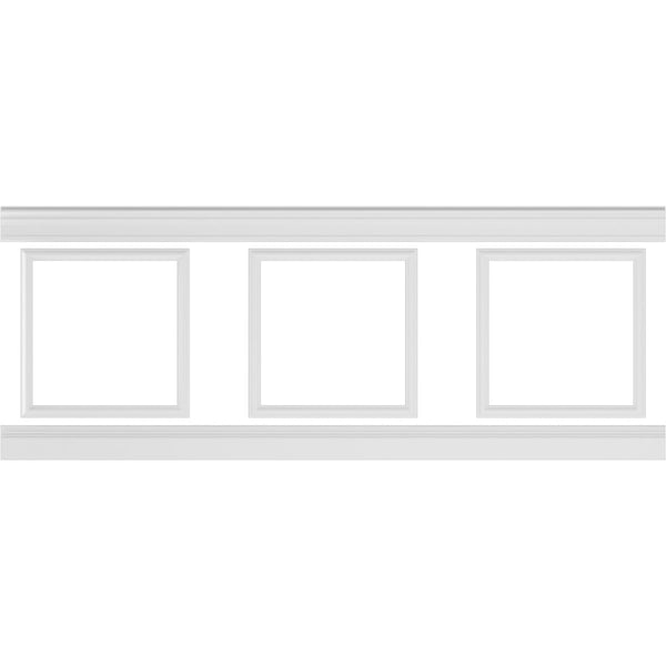 Ashford Traditional Wainscot Paneling 94-1/2" Long Kit - 3D Wall Panels | Fretwork Wall Panels | Panel Moulding - Ethan's Walls