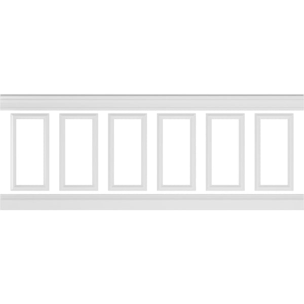 Ashford Traditional Wainscot Paneling 94-1/2" Long Kit - 3D Wall Panels | Fretwork Wall Panels | Panel Moulding - Ethan's Walls