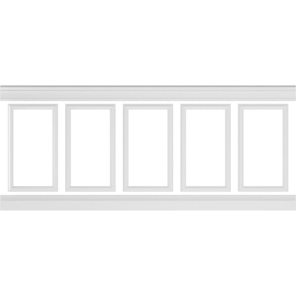 Ashford Traditional Wainscot Paneling 94-1/2" Long Kit - 3D Wall Panels | Fretwork Wall Panels | Panel Moulding - Ethan's Walls