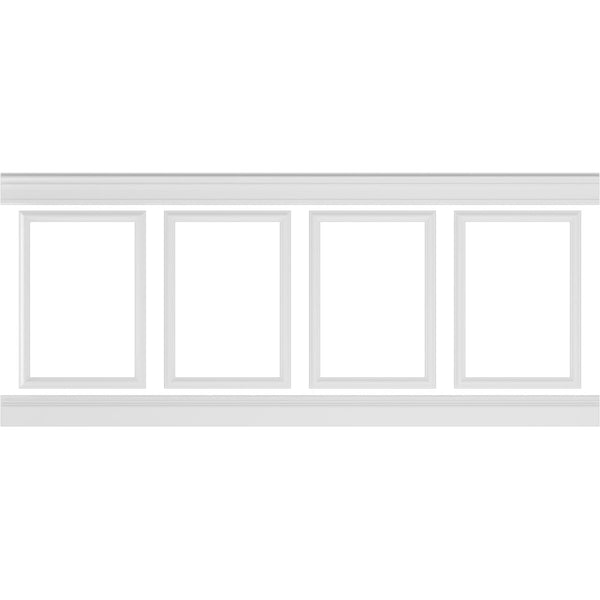 Ashford Traditional Wainscot Paneling 94-1/2" Long Kit - 3D Wall Panels | Fretwork Wall Panels | Panel Moulding - Ethan's Walls