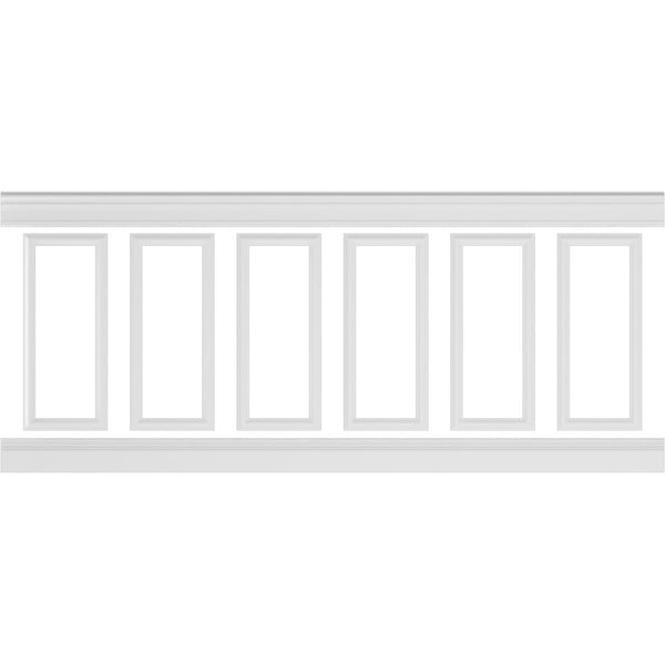 Ashford Traditional Wainscot Paneling 94-1/2" Long Kit - 3D Wall Panels | Fretwork Wall Panels | Panel Moulding - Ethan's Walls