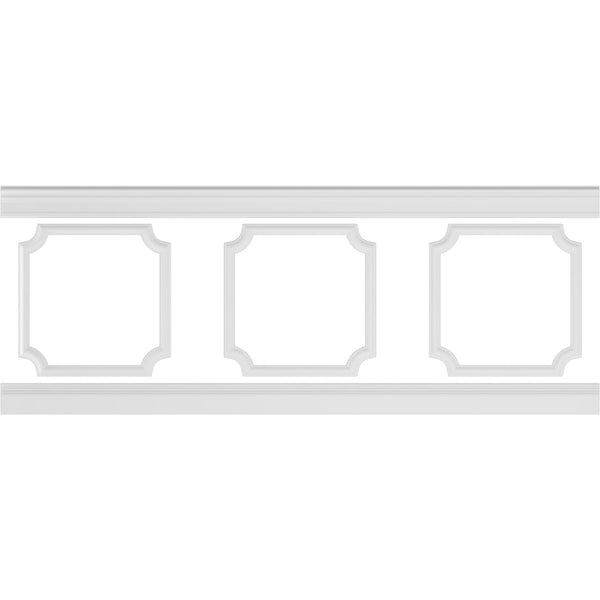 Ashford Traditional Wainscot Paneling 94-1/2" Long Kit - 3D Wall Panels | Fretwork Wall Panels | Panel Moulding - Ethan's Walls