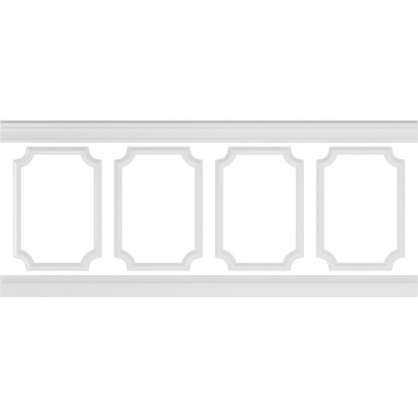 Ashford Traditional Wainscot Paneling 94-1/2" Long Kit - 3D Wall Panels | Fretwork Wall Panels | Panel Moulding - Ethan's Walls