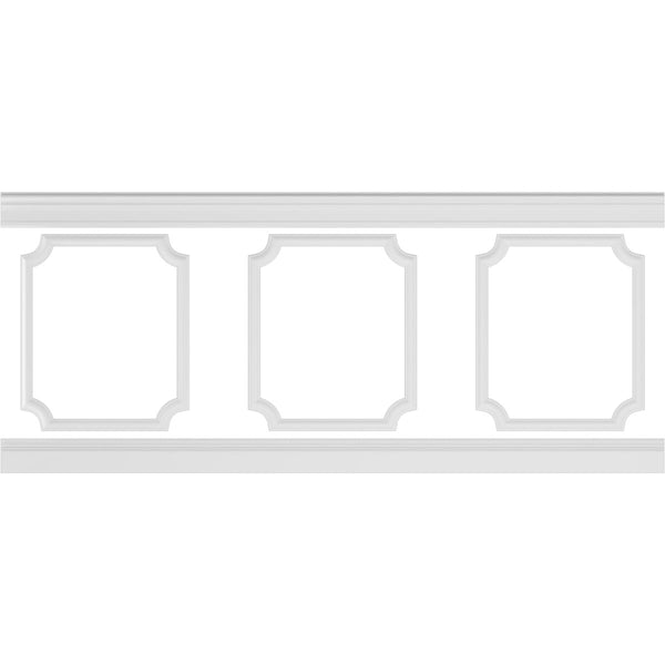 Ashford Traditional Wainscot Paneling 94-1/2" Long Kit - 3D Wall Panels | Fretwork Wall Panels | Panel Moulding - Ethan's Walls