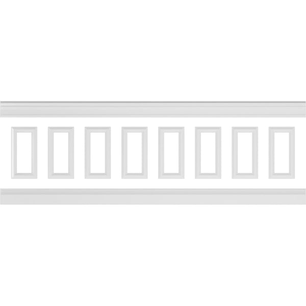 Ashford Traditional Wainscot Paneling 94-1/2" Long Kit - 3D Wall Panels | Fretwork Wall Panels | Panel Moulding - Ethan's Walls
