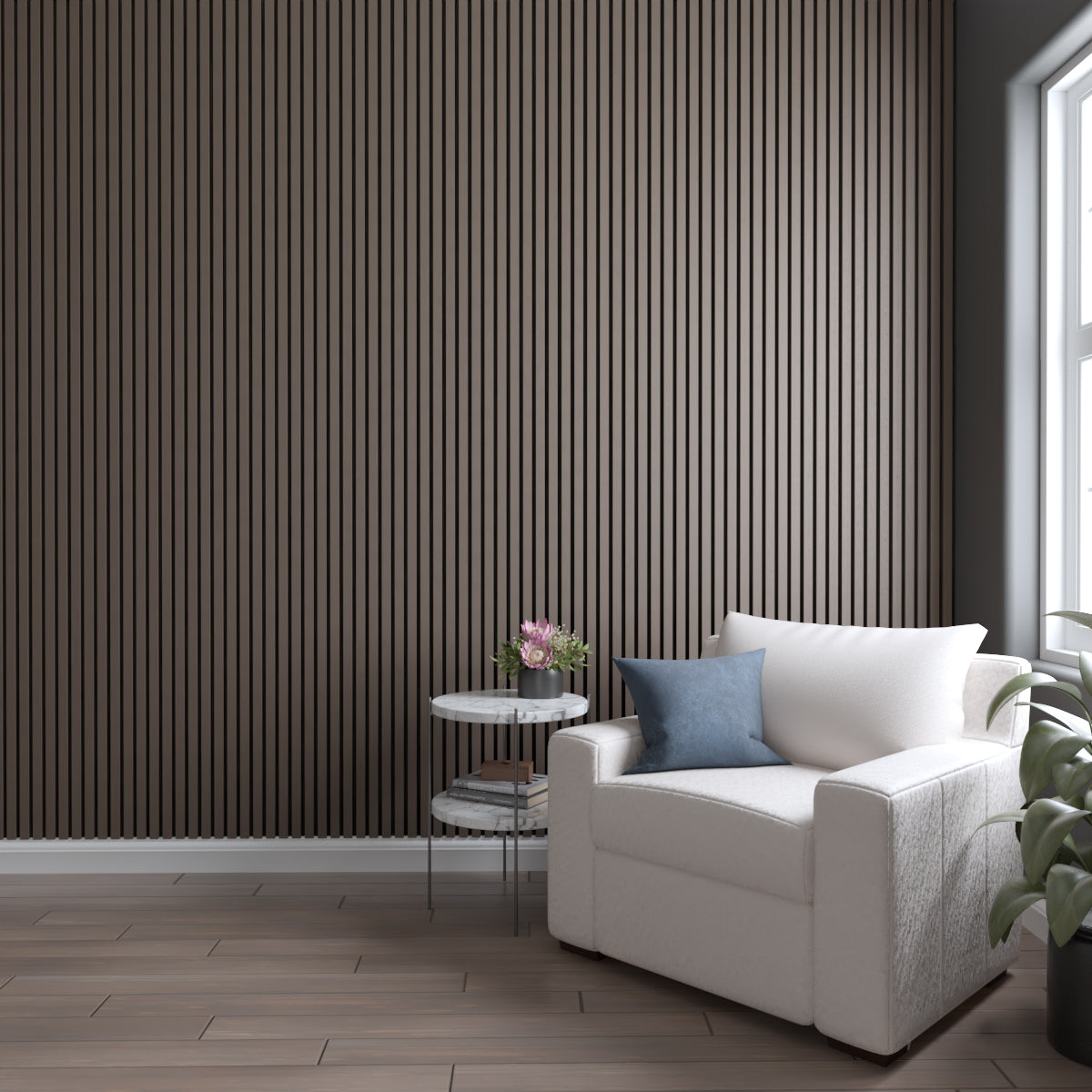 Slat Boards Rona Acoustic Slat Wood Wall Panel, Traditional Slats | Ethan's Walls